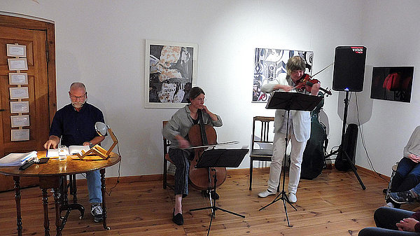 musikalische Lesung, Ralf Kreimann: Kurz- und Kleingeschichten,  Darius Blaskiewitz (Viola), Cornelia Börngen (Violoncello)