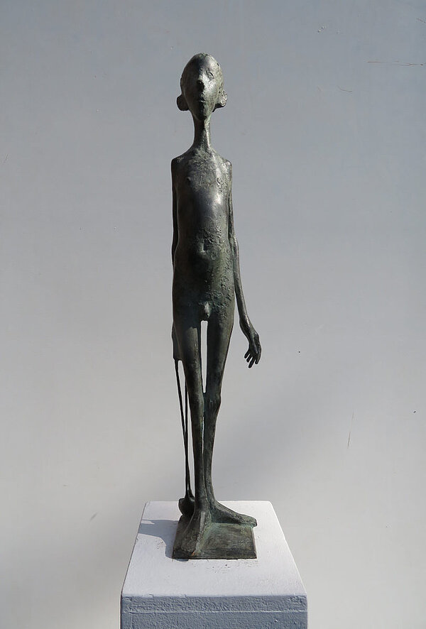 Rainer Kessel, David wartet auf Goliath, 2020, Bronze, 53 cm