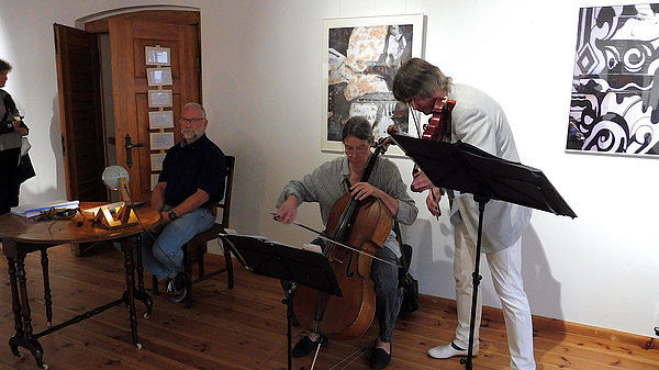 musikalische Lesung, Ralf Kreimann: Kurz- und Kleingeschichten,  Darius Blaskiewitz (Viola), Cornelia Börngen (Violoncello)